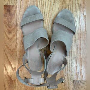 Tory Burch straps suede sandals with a slight wedge! Size 8! GUC